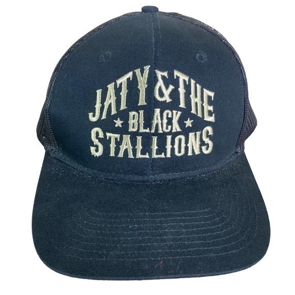 Jaty &‎ The Black Stallions Hat Unisex Snapback Mesh Back Music OSFA Black Cap - Picture 1 of 9